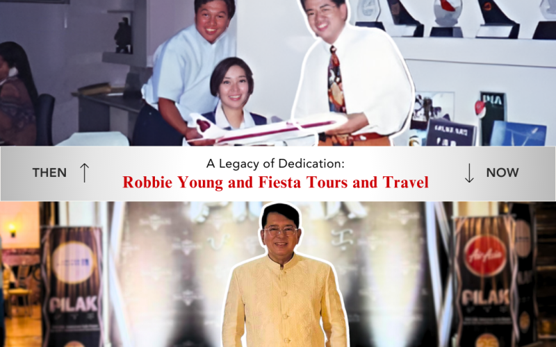 Robbie Young back when he was working actively in the travel industry versus now as a representative in travel industry events